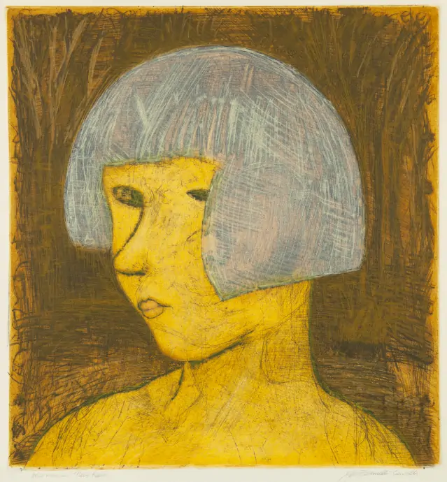 Artist Print: 'New Hair (olive-yellow)'